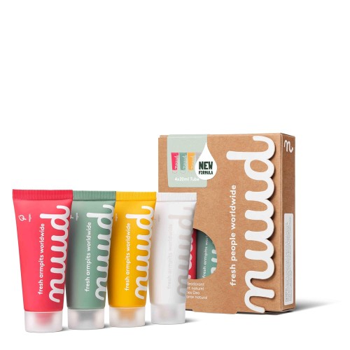 100% natural, vegan deodorant Nuud with micro silver family pack 4x20ml