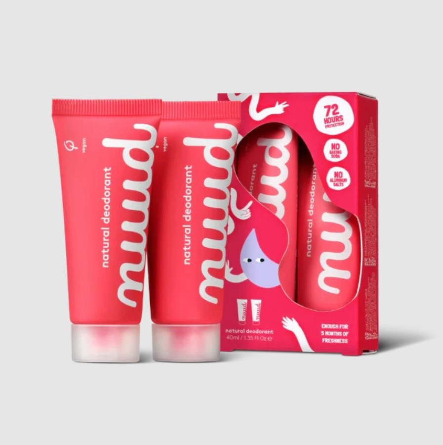 100% natūralus ir veganinis dezodorantas Nuud su mikro sidabru gudresnis rinkinys 2x20ml