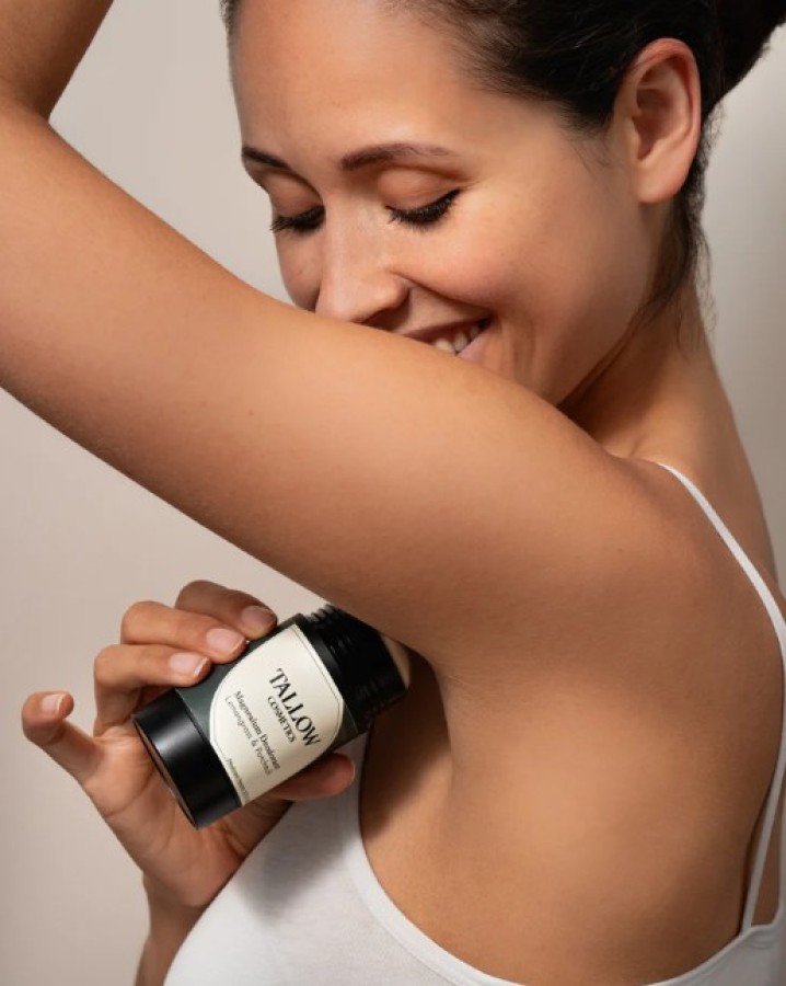 Natūralus dezodorantas su magniu ir taukais (tallow) –  pelargonija ir vanilė 75ml