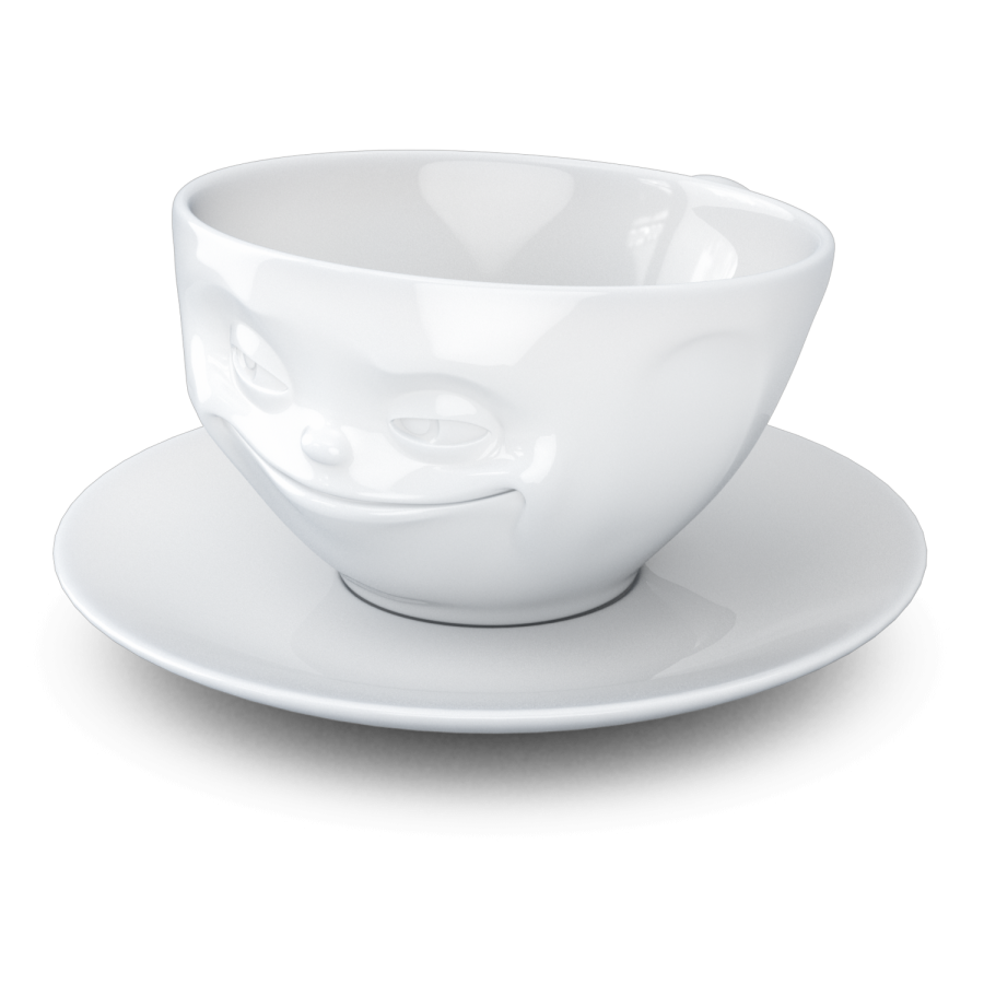 Coffee Cup "Grinning" white, 200 ml