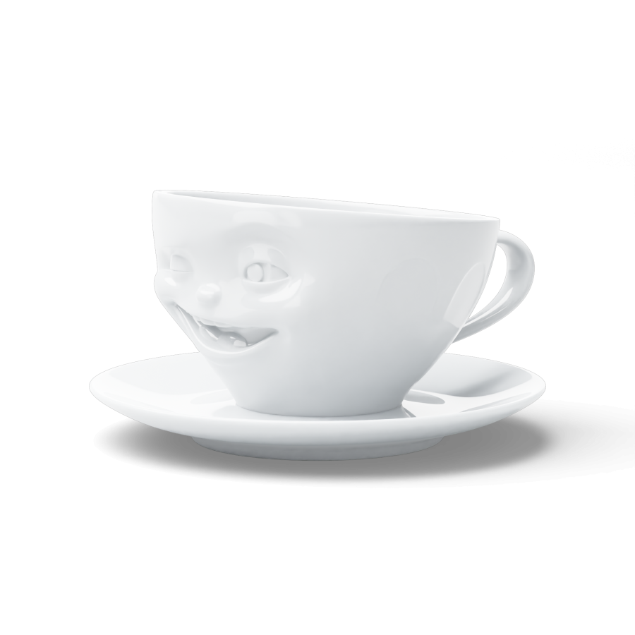 Coffee Cup "Winking" white, 200 ml