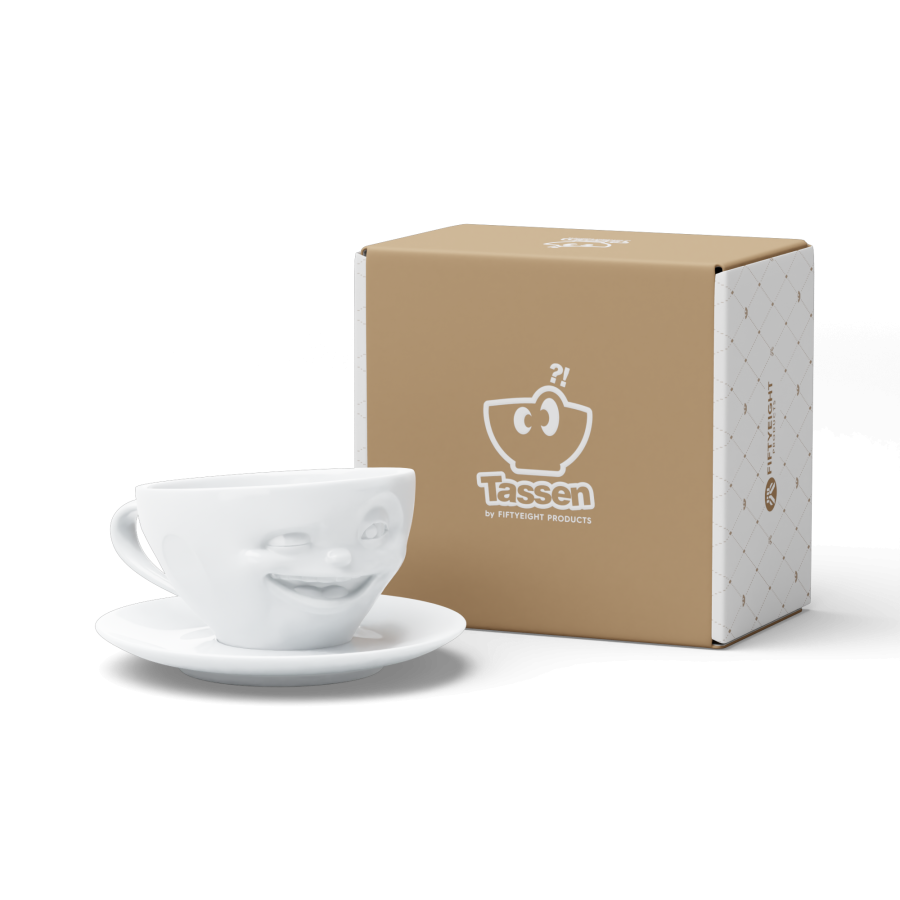 Coffee Cup "Winking" white, 200 ml