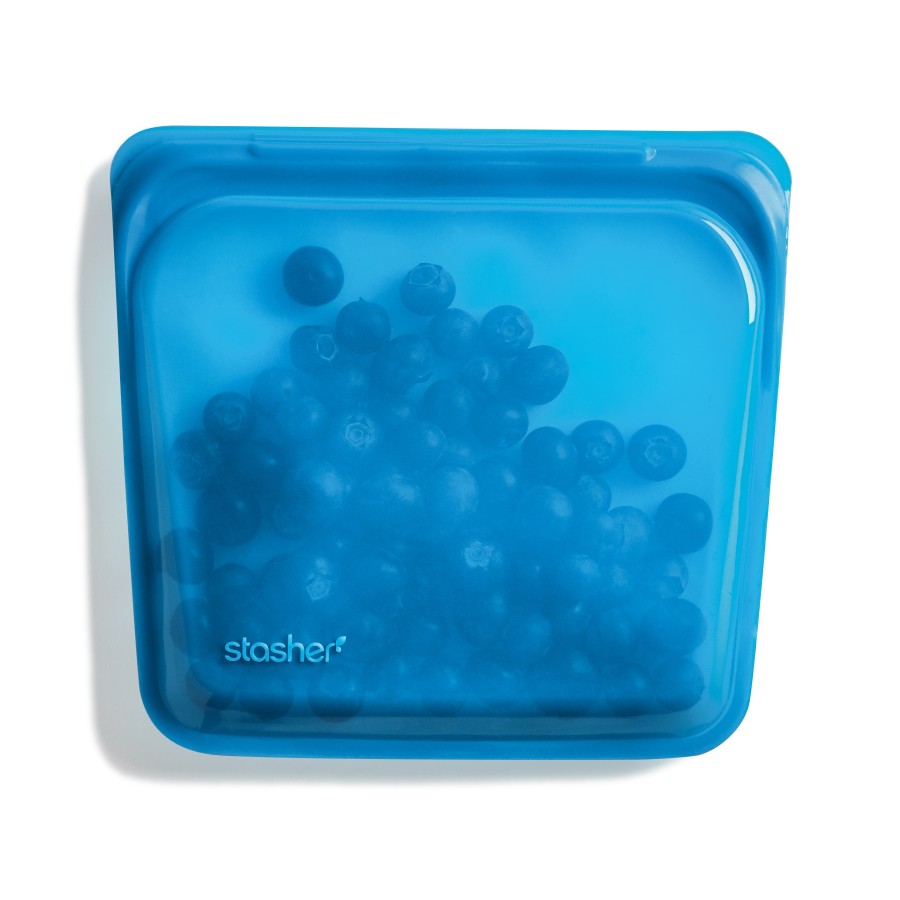 reusable silicone sandwich bag blueberry
