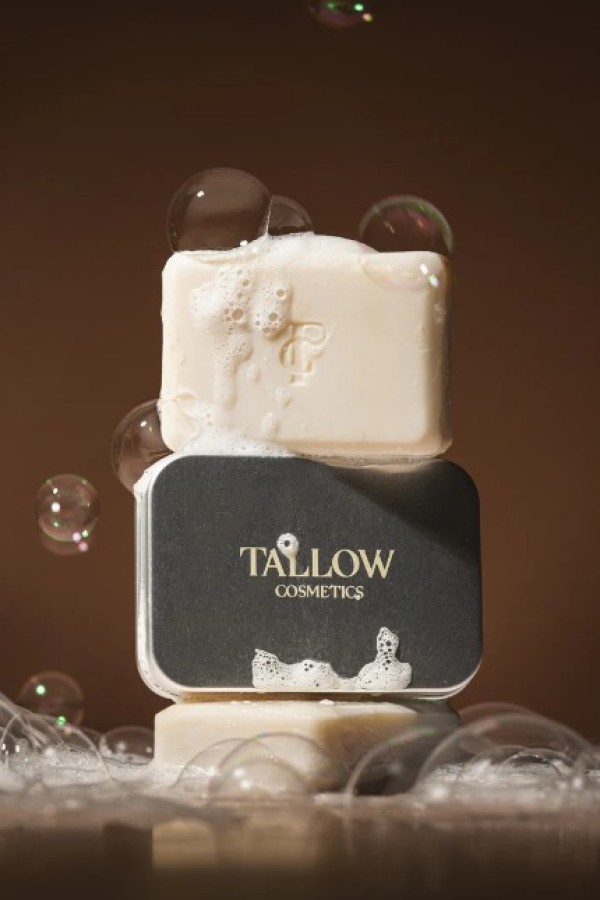 Žolelių ir taukų (tallow) muilo gabalėlis