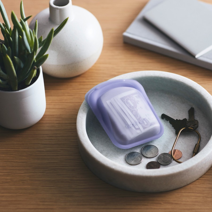 reusable silicone pocket bag, lavender 1pcs. 