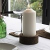 SMOKED CORK CANDLE HOLDER, 10 x 10 x 4cm (Fits Candle D7.5cm)
