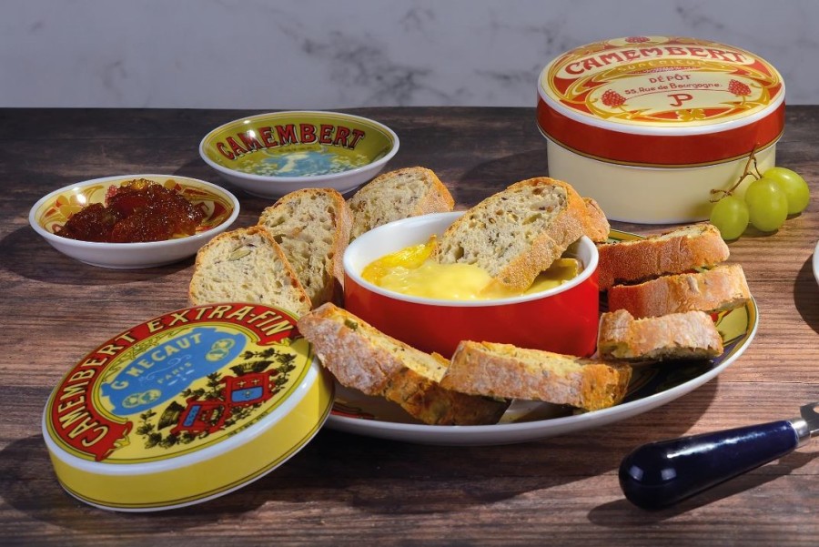 Keramikinis camembert'o laikymo ir kepimo indas Vintage dovanų dėžutėje (su receptais)