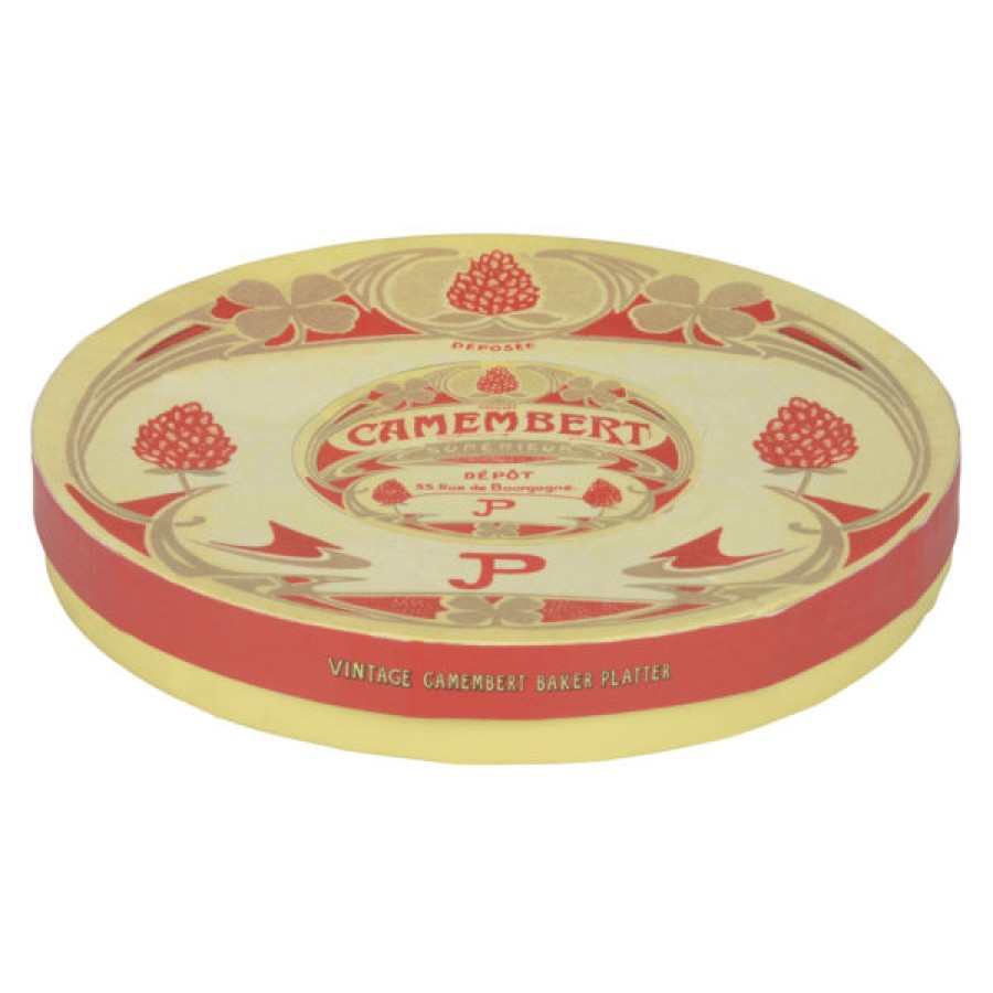 Camembert'o sūrio lėkštė VINTAGE su vieta camembert'o kepimo indui. Dovanų dėžutėje
